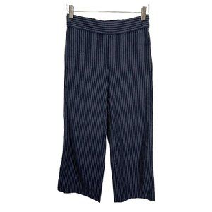 Madewell Bryant Gemma Wool Pin Stripe Crop Wide Leg Pull On Pants XS